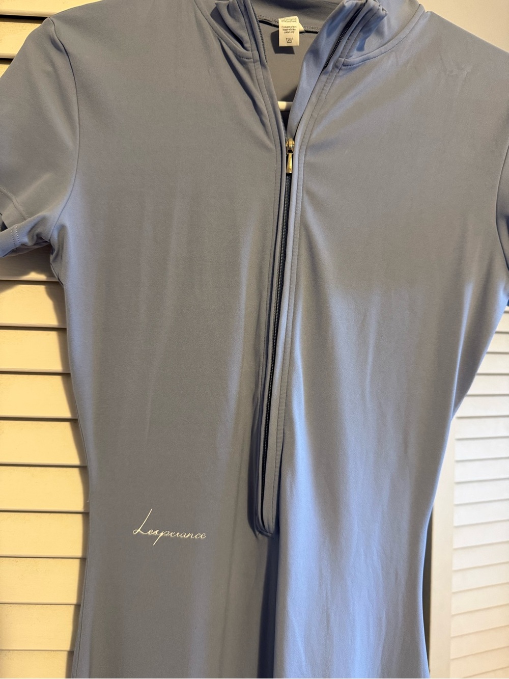 Light Blue Women’s Zip-Front workout Body Suit